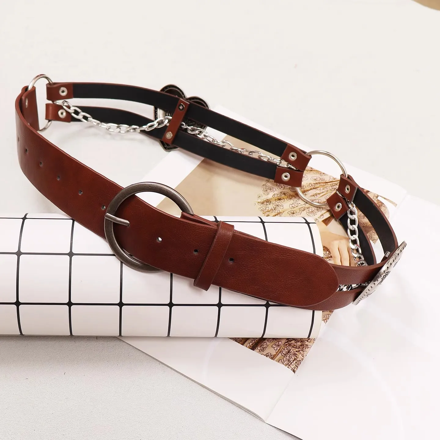 المرأة خمر بولي Leather الجلود القلب فستان Cummerbunds الكورسيهات حزام الخصر أحزمة الديكور واسعة حزام R3287