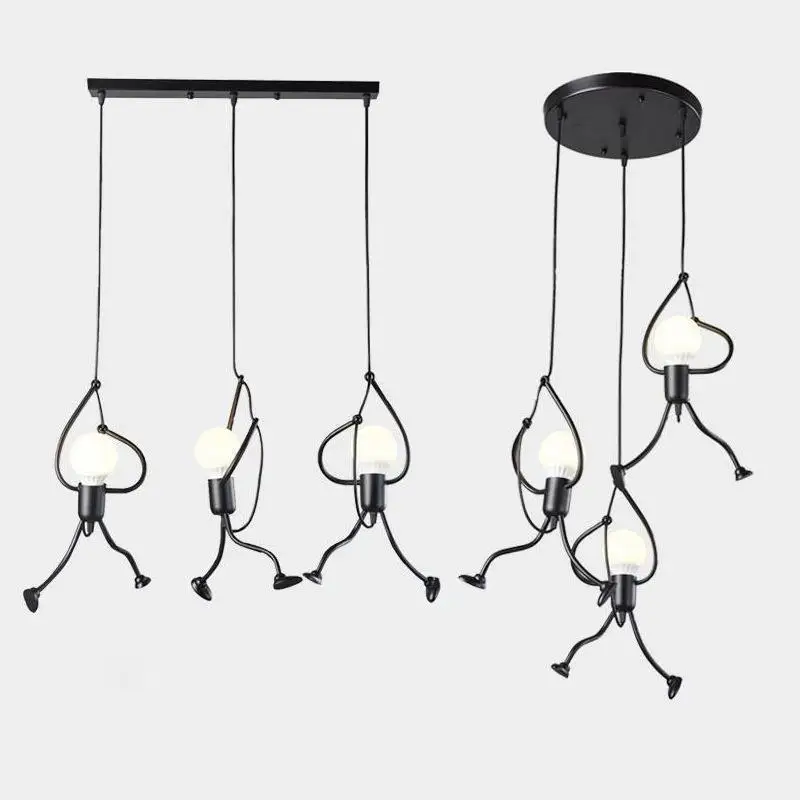 

Nordic Retro Wrought Iron Restaurant Pendant Light Suitable for Decorating Small Figures in Dining Rooms Living Rooms Bedrooms