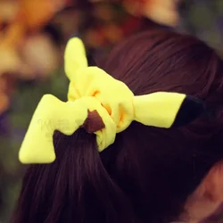 Corbata de pelo de Pikachu de Anime de Pokémon para mujer y niña, banda de goma elástica, accesorios para el cabello, regalo para niños