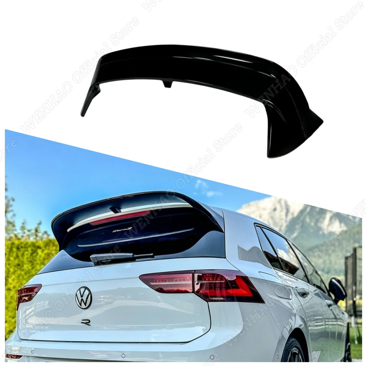 Trunk Roof Spoiler For Volkswagen Golf 8 For Golf MK8 GTI R GTD 2020-2026 ABS Glossy Black Car Rear Top Tail Wing Bodykit Tuning