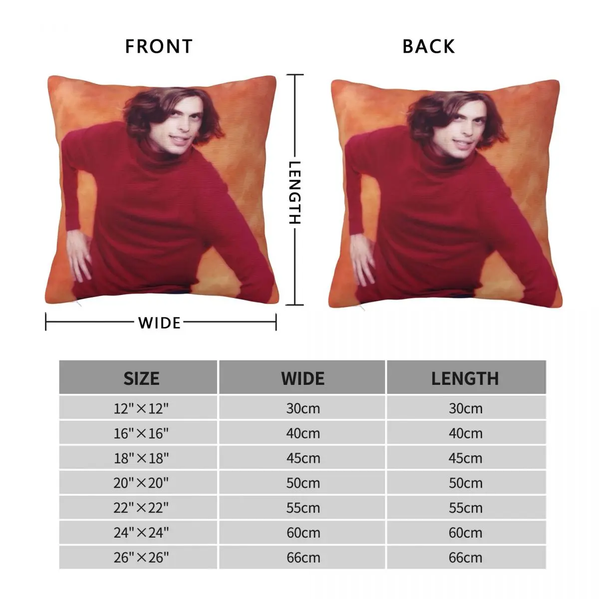 Matthew Gray Gubler Pose Square Pillowcase Pillow Cover Polyester Cushion Decorative Comfort Throw Pillow for Home Living Room