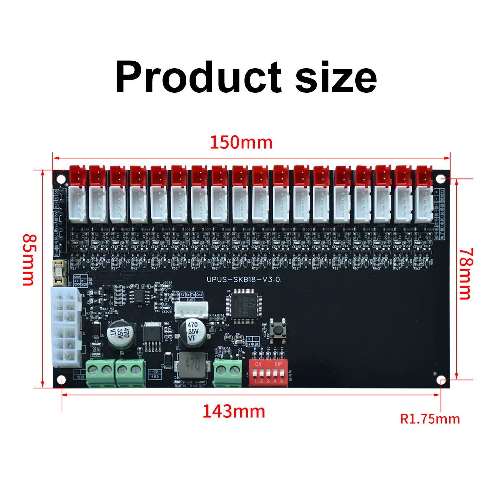 Parcel Locker Control Board 18 Channel Electronic Locker System Controller RS485 Communication  Open Protocol Lock Controller