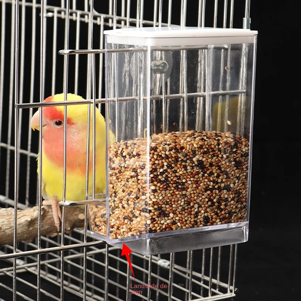 Large Capacity Bird Feeder Box Anti-Splash Bird Food Dispenser Durable Parrot Feeding Box for Small Medium Birds