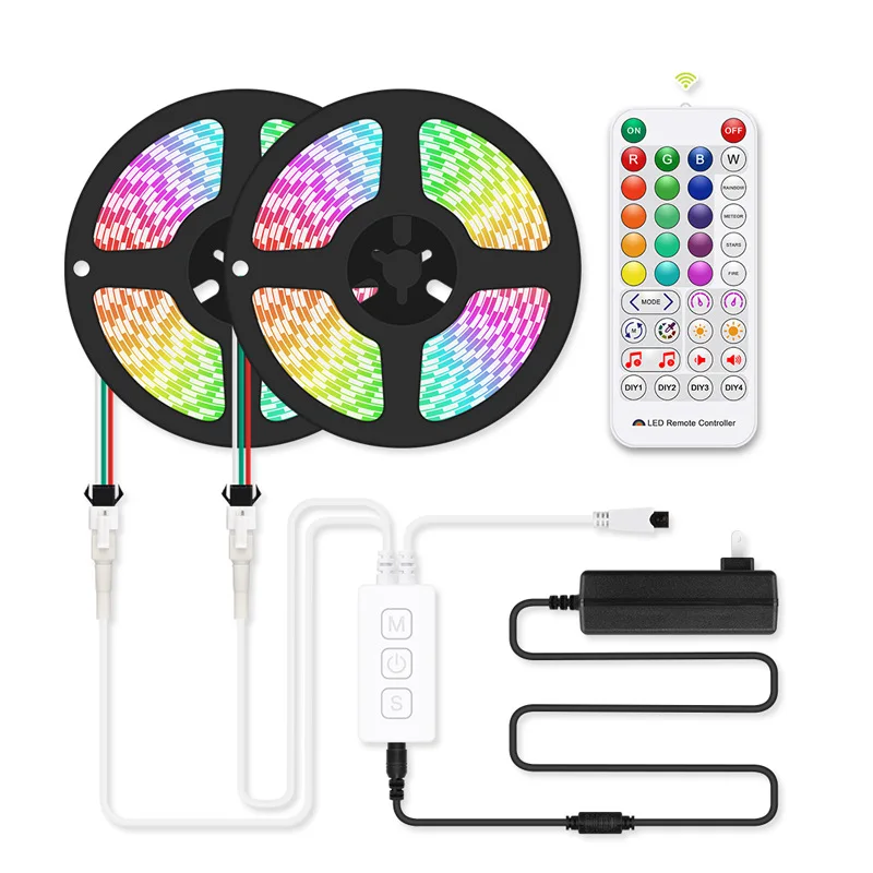 Imagem -05 - Wifi Música Led Controlador para Ws2812b Ws2811 Pixel Endereçável Faixa Led Rgb Saída Dupla Alexa Controle de Voz Inteligente Sp511e