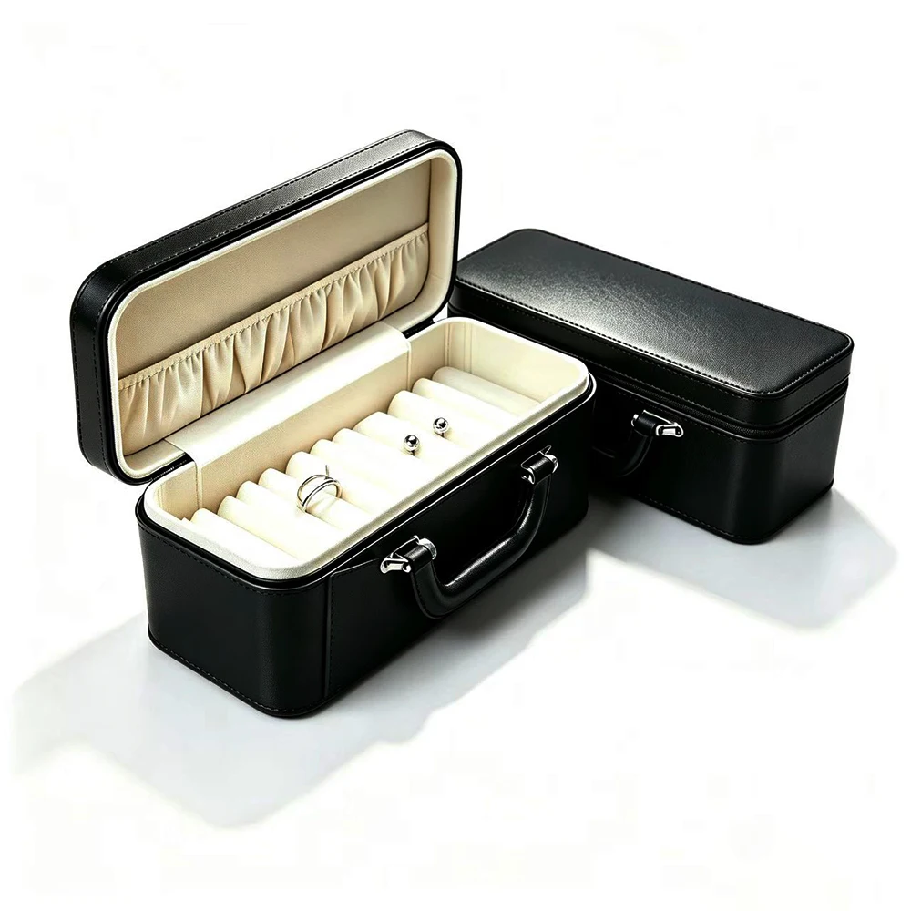 Soft Slot Bangle Storage Box Ring  Bracelet Organizer Piercing Jewellery Travel PU Bag Cufflinks Earring Coin Badge Display Box