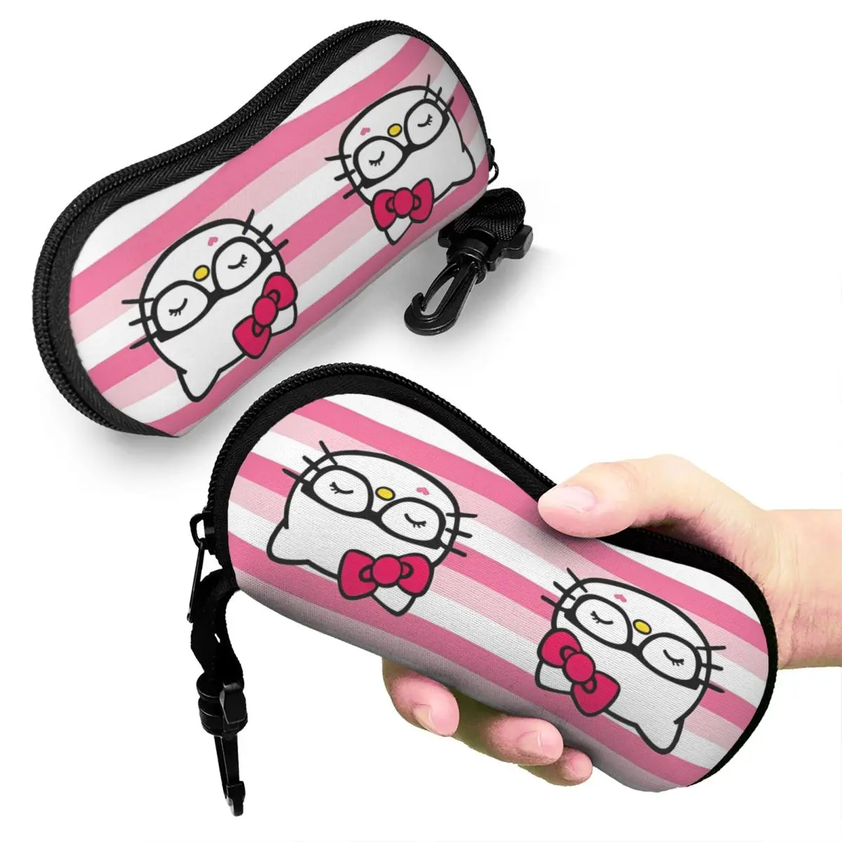 Hello Kitty Happily Glasses Case Unisex New Box Glasses Storage Box Office Eyewear Container