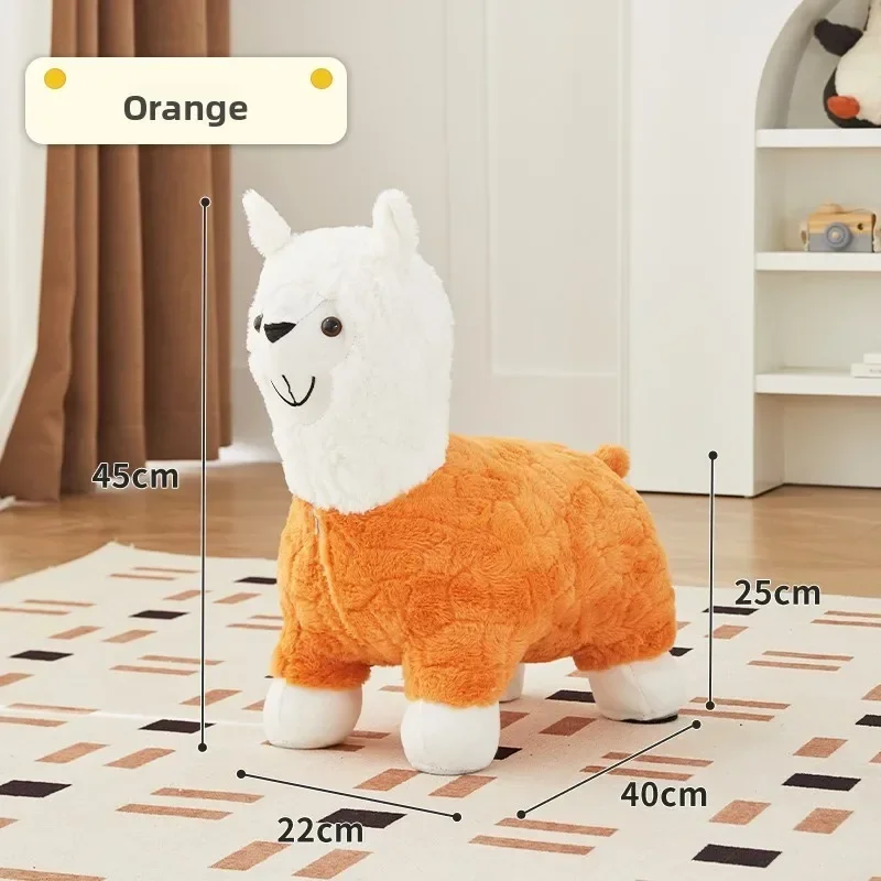 Firm Alpaca seat Animal stool Cartoon home living room ornament Shoe changing stool Sofa stool Small bench solid