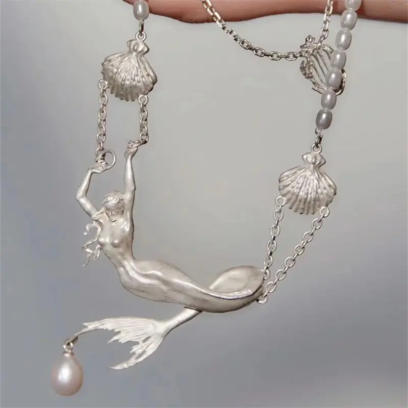 2024 New Mermaid Necklace Vintage Style Men\'s And Women\'s Jewelry Party Gift
