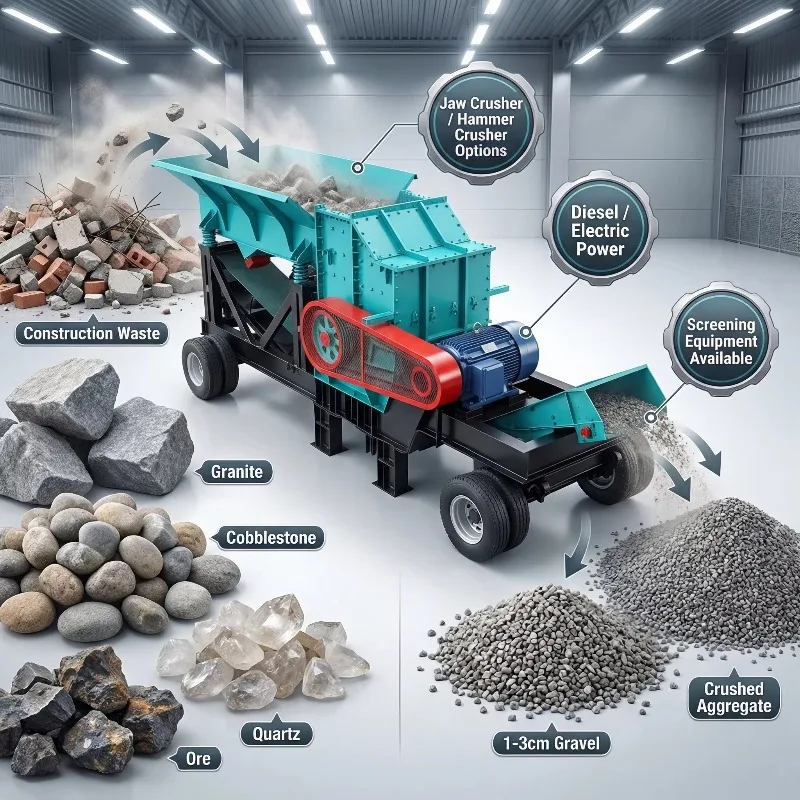 Customized High Efficiency Wheeled Mobile Cone Crusher Plant, Tire Type Portable Secondary Crushing Machine For Mining Ore Fine