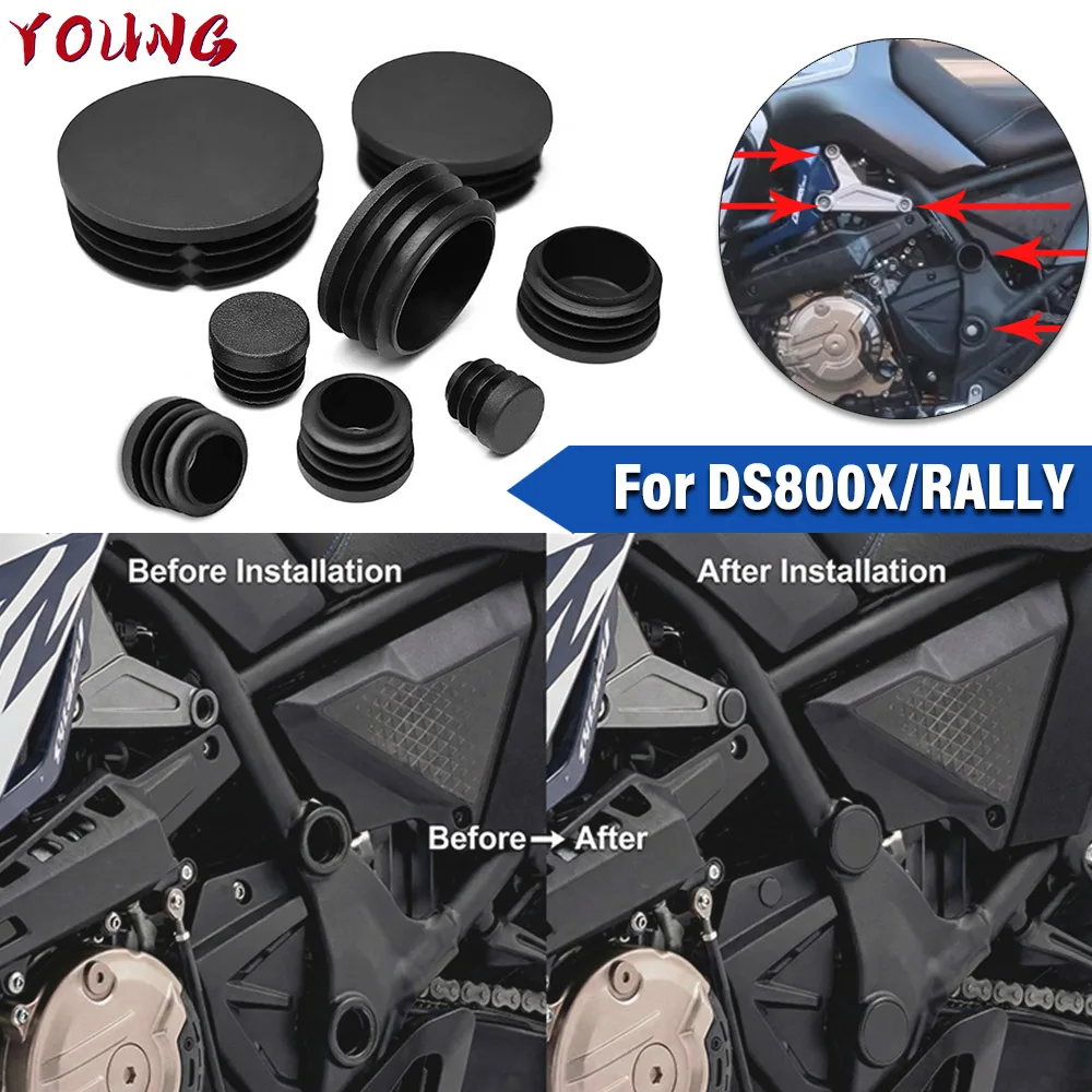 For VOGE DS800X DSX800 RALLY DSX 800 Motorcycle Frame Hole Protection Cap Cover Bumper Trim Cover