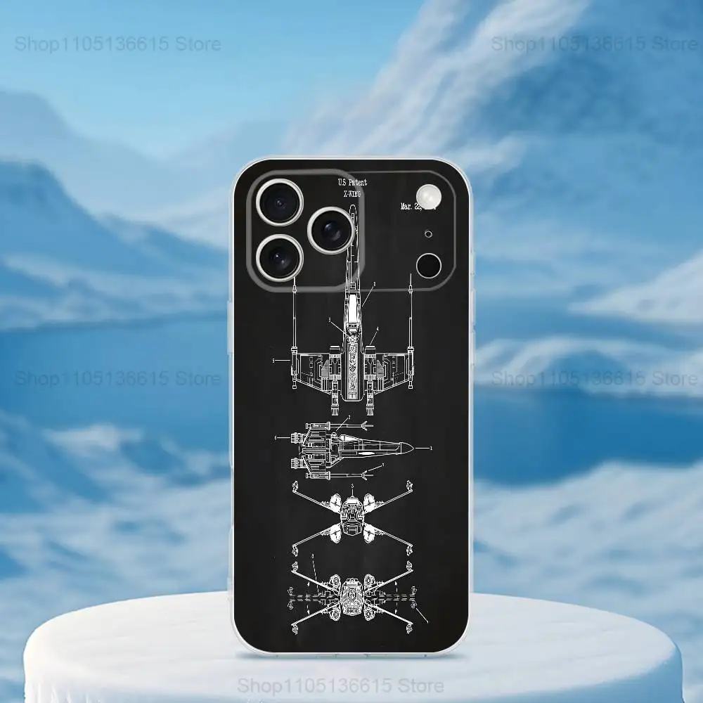 Чехол для телефона Blueprints Planes Aircraft для iPhone 16,15,14,13,12,11,17 Pro, Max, Plus, X, XS, XR, SE, мини-прозрачный мягкий чехол