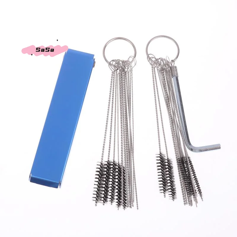 مجموعة أدوات تنظيف المكربن - فرش إبر إزالة الأوساخ الكربونية لصيانة المنشار الكربوني للدراجات النارية ATV