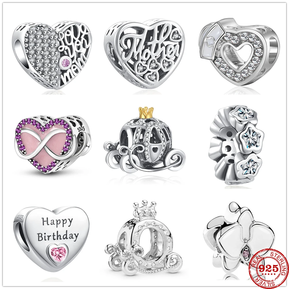 2023 New Infinity Love Heart Mother Star Spacer Charm Bead fit Original Pandora charms silver 925 Bracelet For Women DIY Jewelry