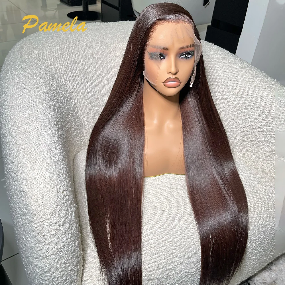 

Двойной рисунок коричневого цвета, бесклеевой парик, светлые человеческие волосы, готовые к ношению, 13x4, прямые прозрачные кружевные фронтальные парики