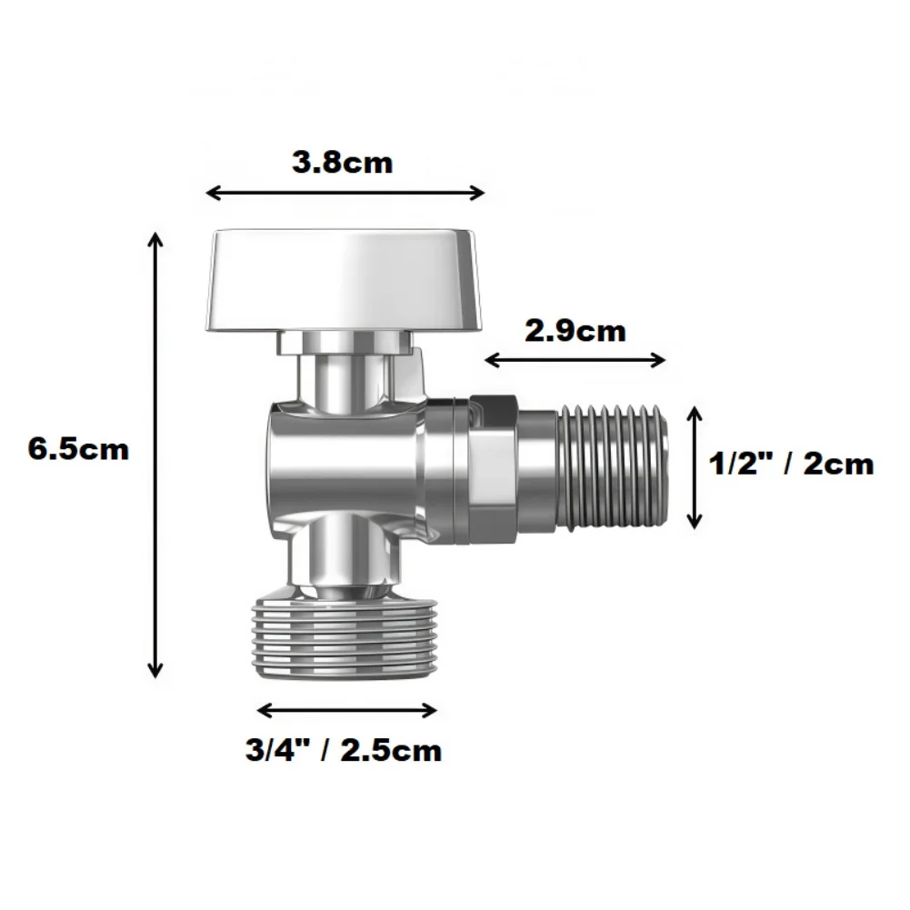 Angle Stop Valve Corner Valve Faucet For Tight Spaces Silver Chrome Finish Corner Valve Polished Chrome Finish