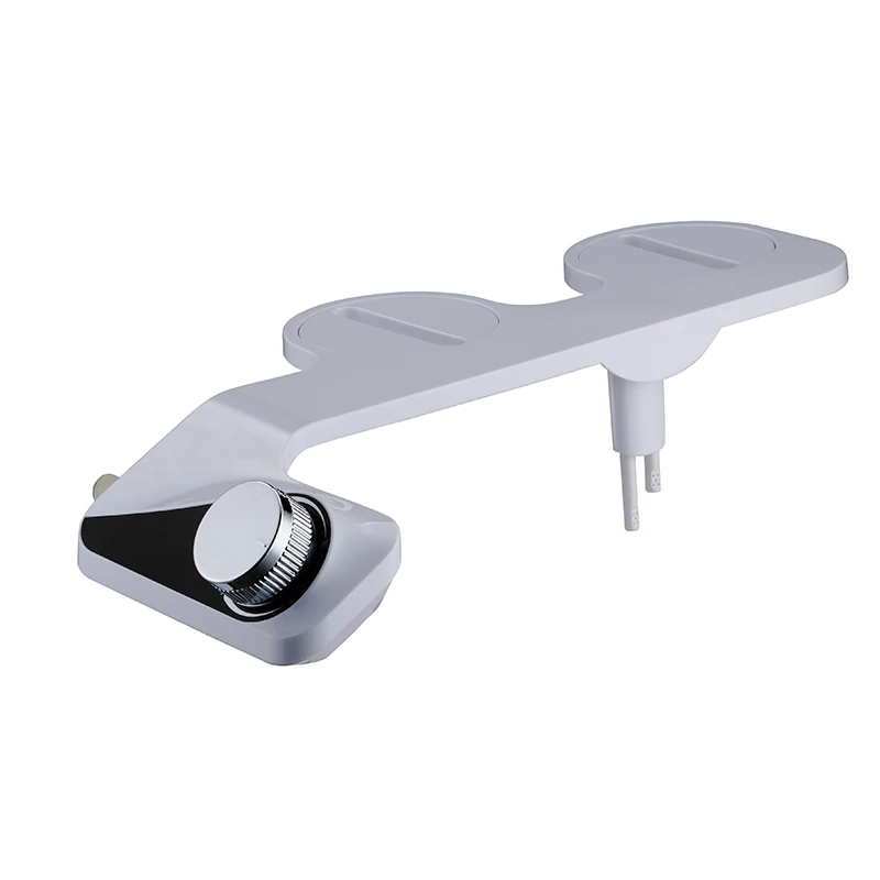 Bidet Attachment for Toilet Slim Self Cleaning Fresh Cold Water Sprayer Single Cold Double Nozzle Adjustable Water Pressur