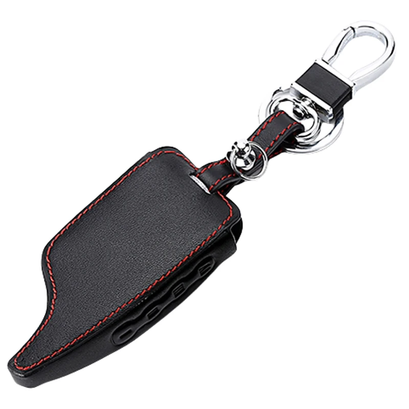 Leather Car Key Case Keychain Cover For Scher-Khan Magicar 7 8 9 10 11 12 M7 M561 M101AS M561 Two Way Car Alarm LCD Accessories