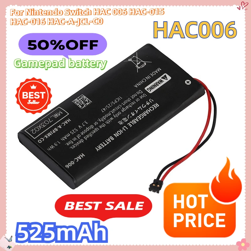 

For Nintendo Switch HAC 006 HAC-015 HAC-016 HAC-A-JCL-C0 HAC-A-JCR-C0 Switch NS Joy-Con HAC-006 HAC006 525mAh Battery