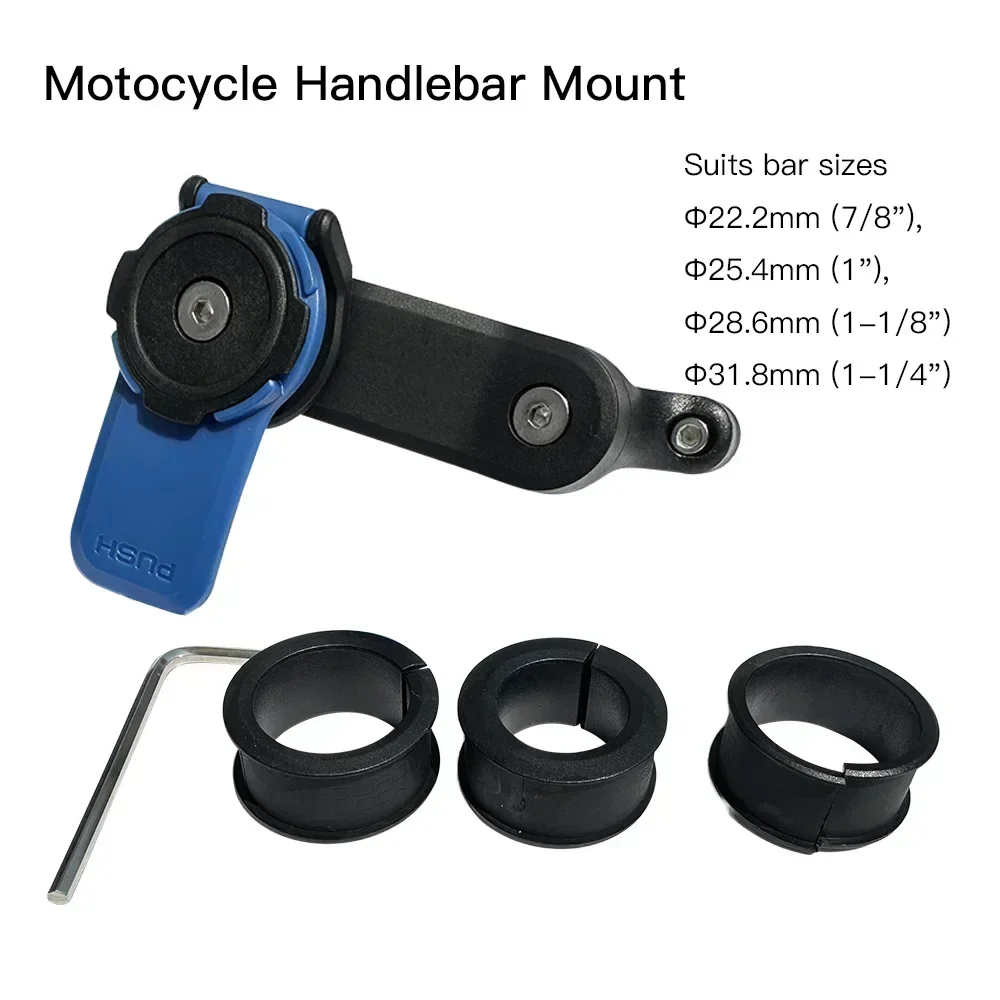 Motorcycle Handlebar Stem Fork Mount Holder Phone Mount Universal Adaptors 1 ball Mirror Scooter Mount VIBRATION DAMPENER Lock