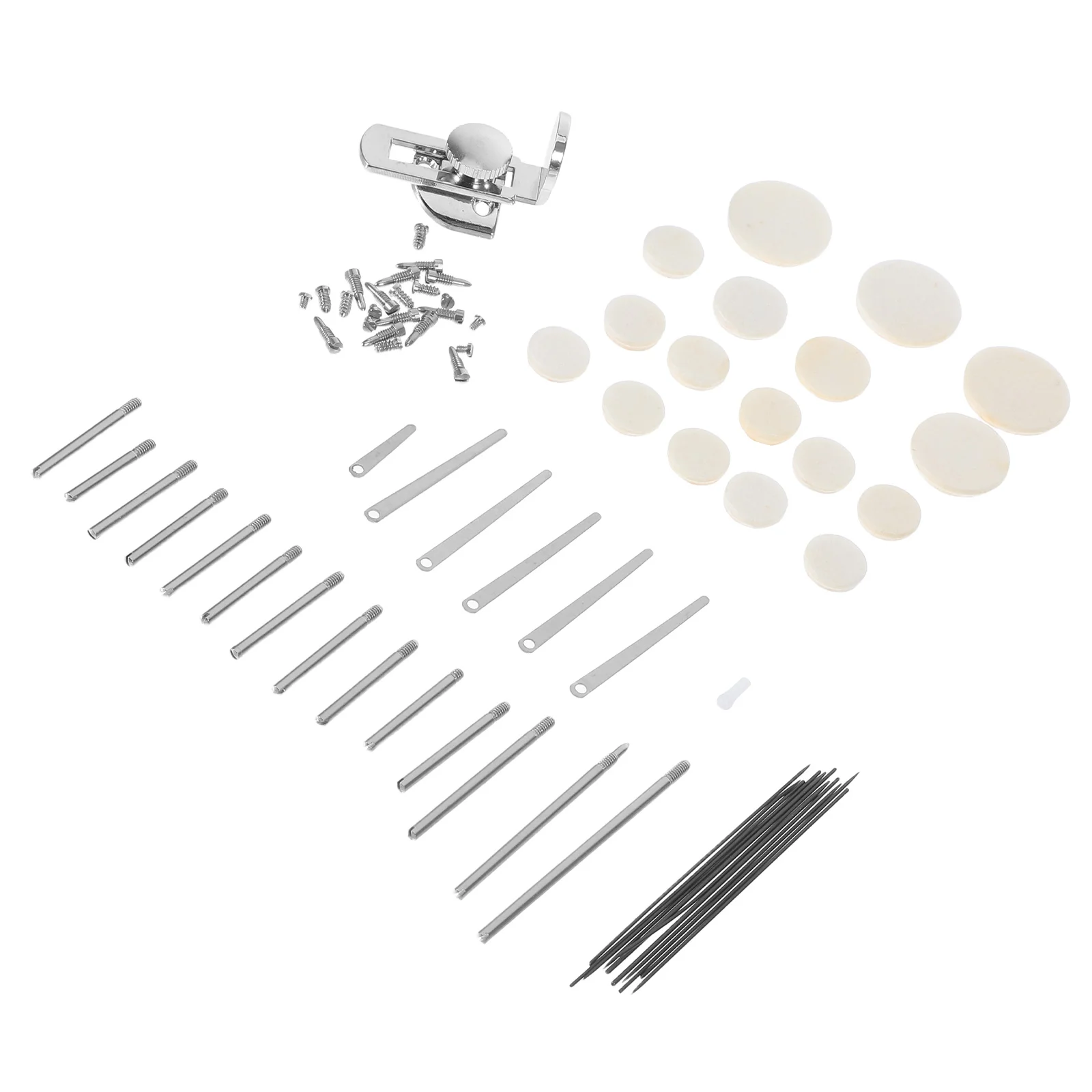 

1 Set Clarinet Kit Woodwind Maintenance Tools Replacement Pads Screws Springs Key Rollers Thumb Rests Flat Head Rat Tail Metal