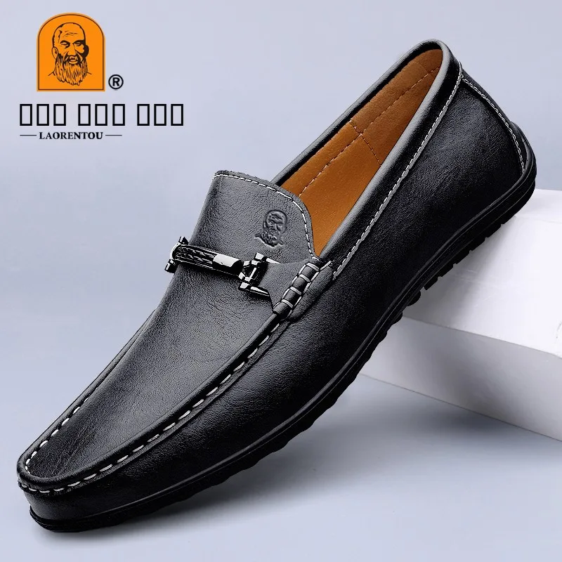 

Мужские повседневные кожаные туфли из воловьей кожи, мягкие, дышащие, универсальные, удобные, легко сочетаются с любым стилем