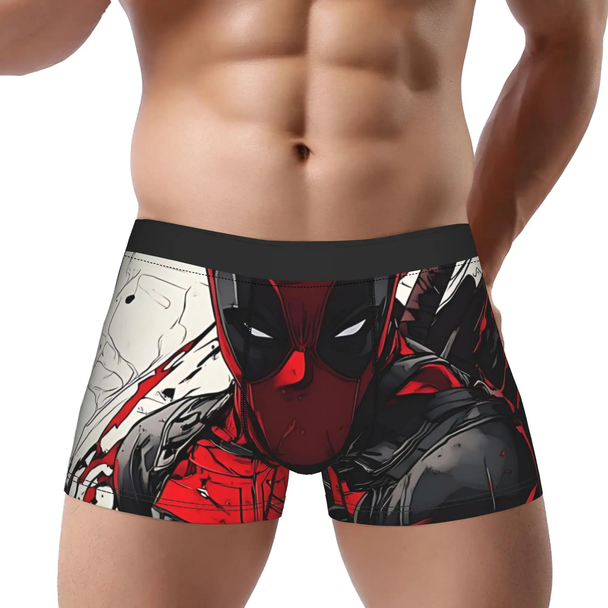 

Трусы-боксеры для взрослых 18+, мужские трусы Deadpool, мужское нижнее белье, вентилируемые шорты, боксеры-брифы