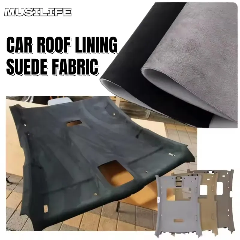 

20-100cm Car Roof Suede Fabric for Interior Headliner Modification Self-adhesive Splicing Cloth Upholstery Repair LeatherFabrics