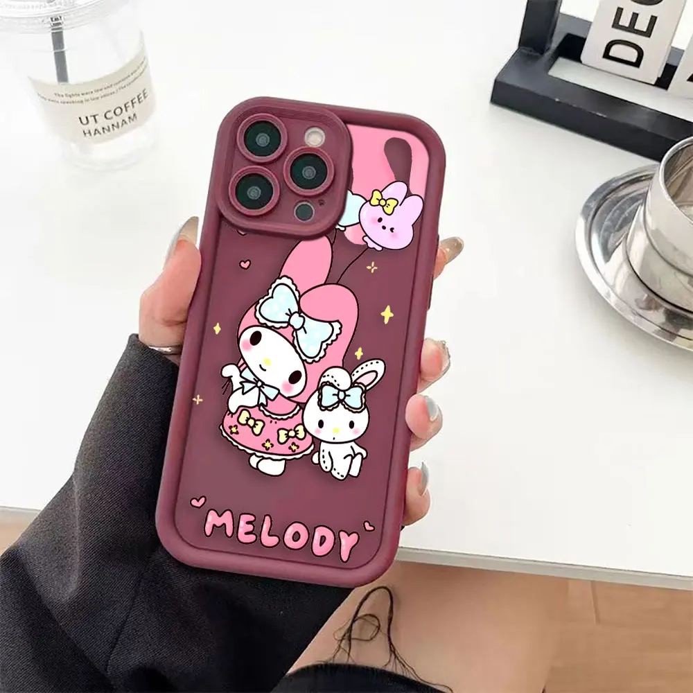 Cute Pink My Melody Luxtury Phone Case For VIVO V20 V23 V23E V25 V27 V29 V30 V30E X60 X70 X80 X90 X100 PRO 4G 5G Case Funda Capa