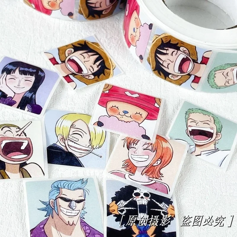 One Piece 500 Pieces Creative Stickers Toy Luffy Law Zoro Chopper Sanji Nami Robin Brook Decorative Wall Sticker Kids Gifts