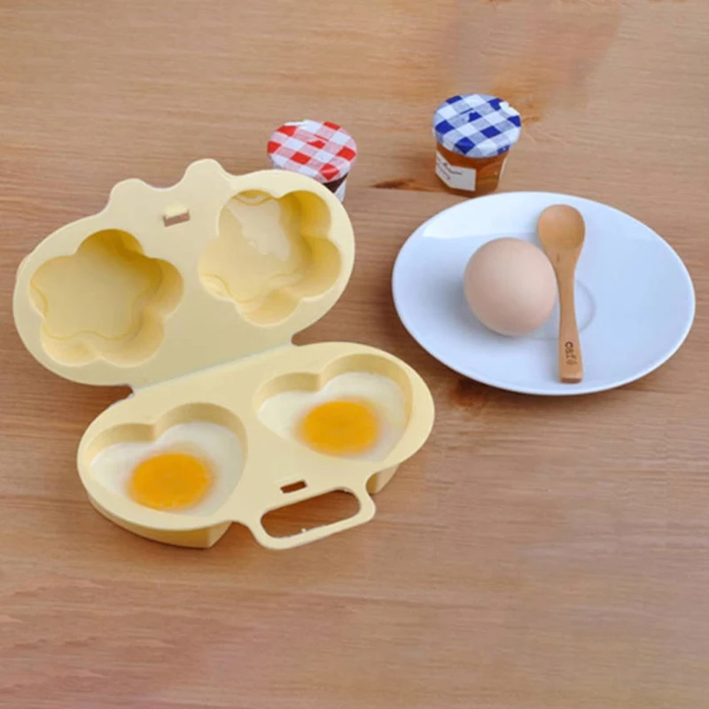Mold Boiled Egg Steamer (flower + Heart) Cooker Steamed Egg Mold Mini Breakfast Microwave Egg