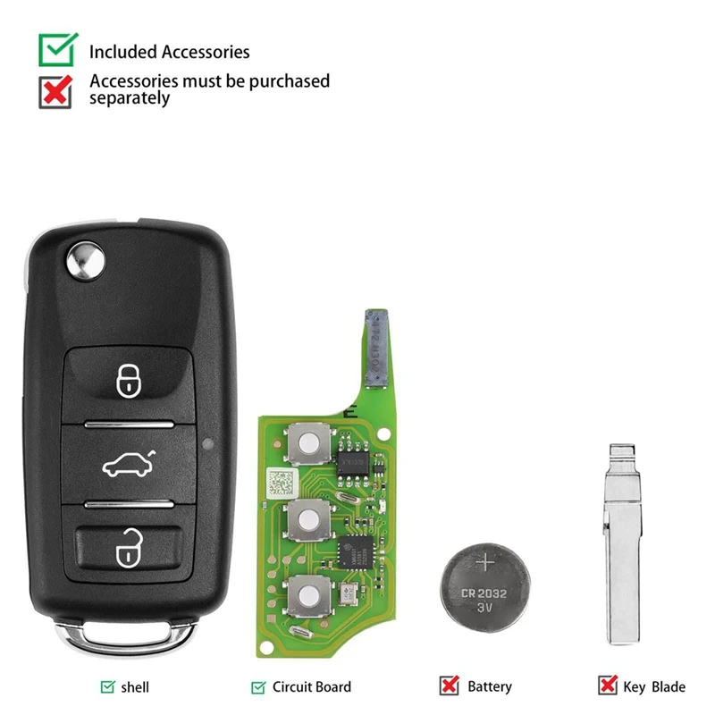 Xeb510en Is Geschikt Voor Volkswagen B5 Type Super Afstandsbediening Met Xt27b Super Chip 3-Key Vvvdi Afstandsbediening Sleutel