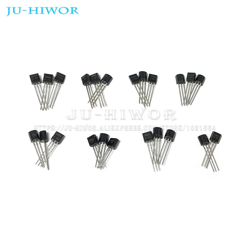 50pcs TO-92 TO92 PNP NPN Transistors BC327 BC337 BC547 2N2222 2N2907 2N3904 2N3906 S8050 S8550 A1015 C1815 A733 2SA970 2SC2240