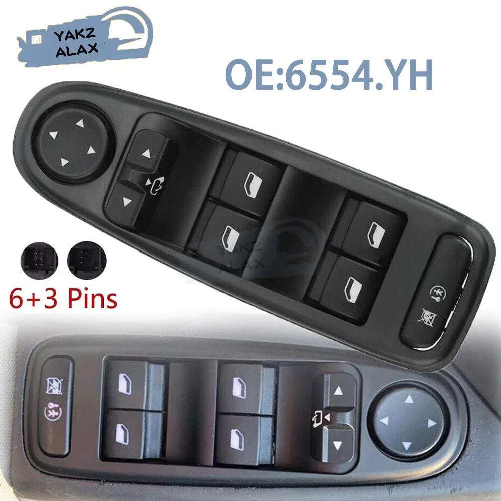 

6554YH 6554.YH Electric Master Power Window Control Switch for Citroen C4 Grand Picasso 2007-2014 96639383ZD Car Accessories