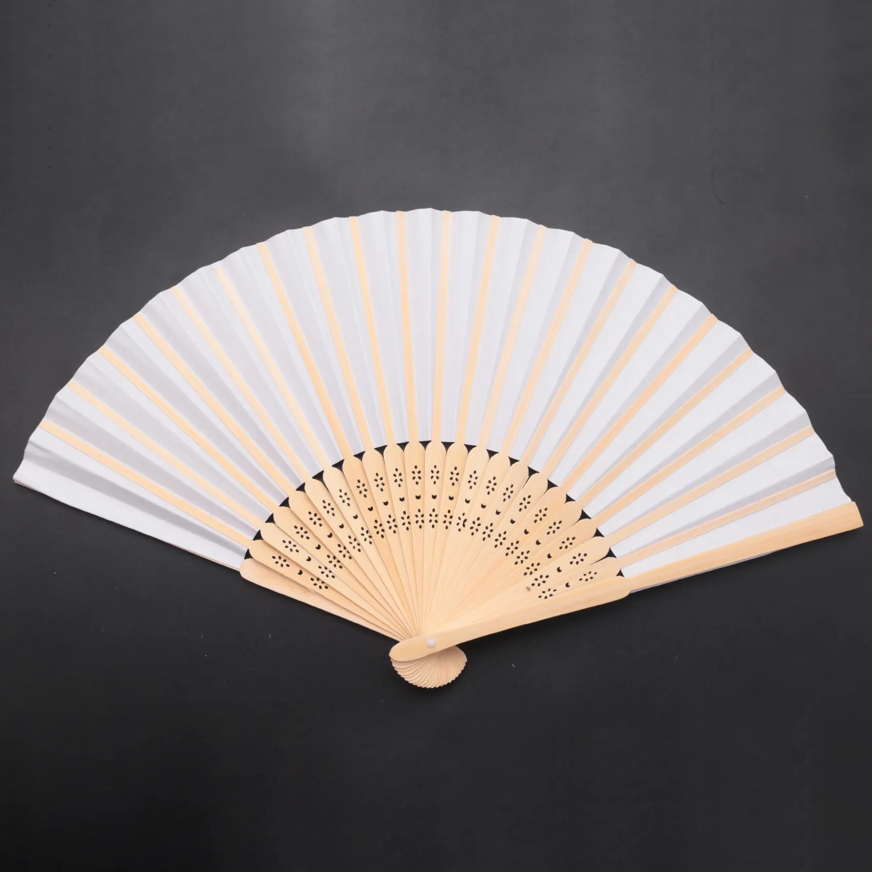 

50 Pcs/Lot White Folding Elegant Paper Hand Fan Wedding Party Favors 21Cm(White) Limited Time Offer