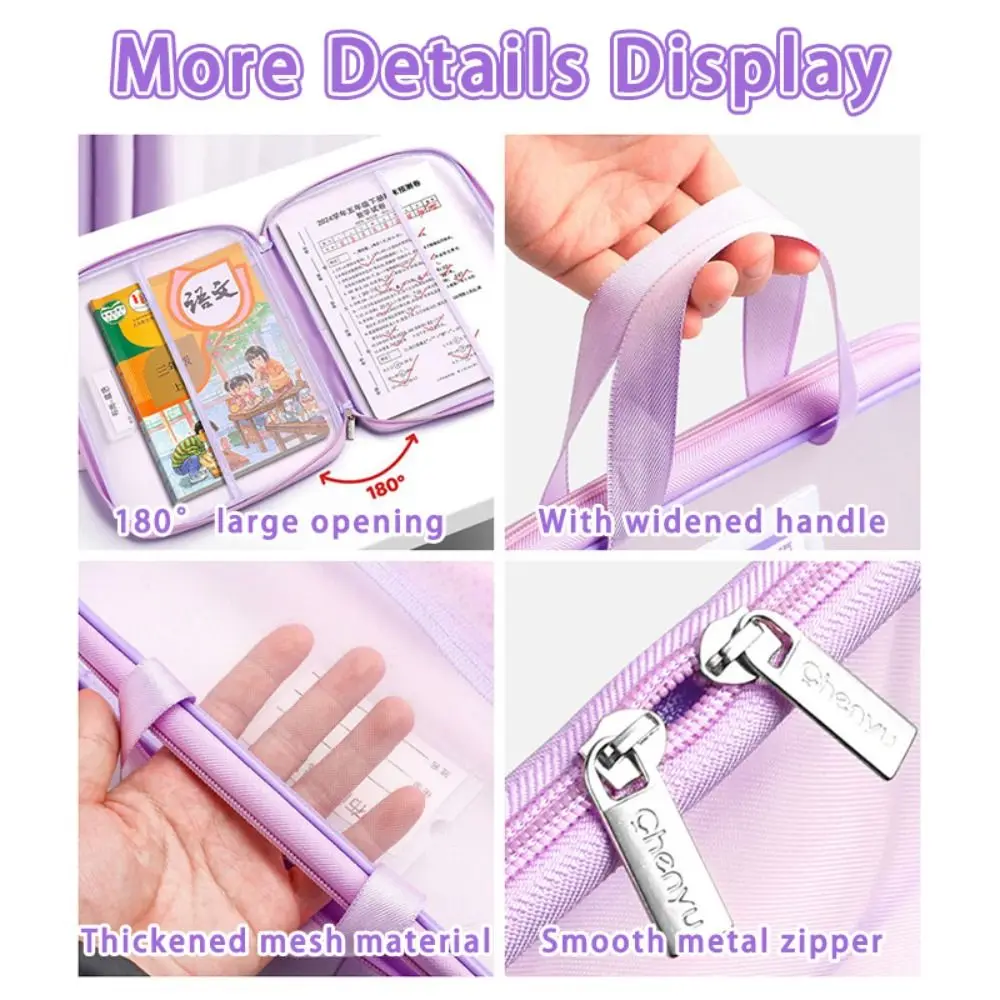 

Large Capacity Mesh File Bag Handheld Large Opening Books Storage Bag Document Folder School Office