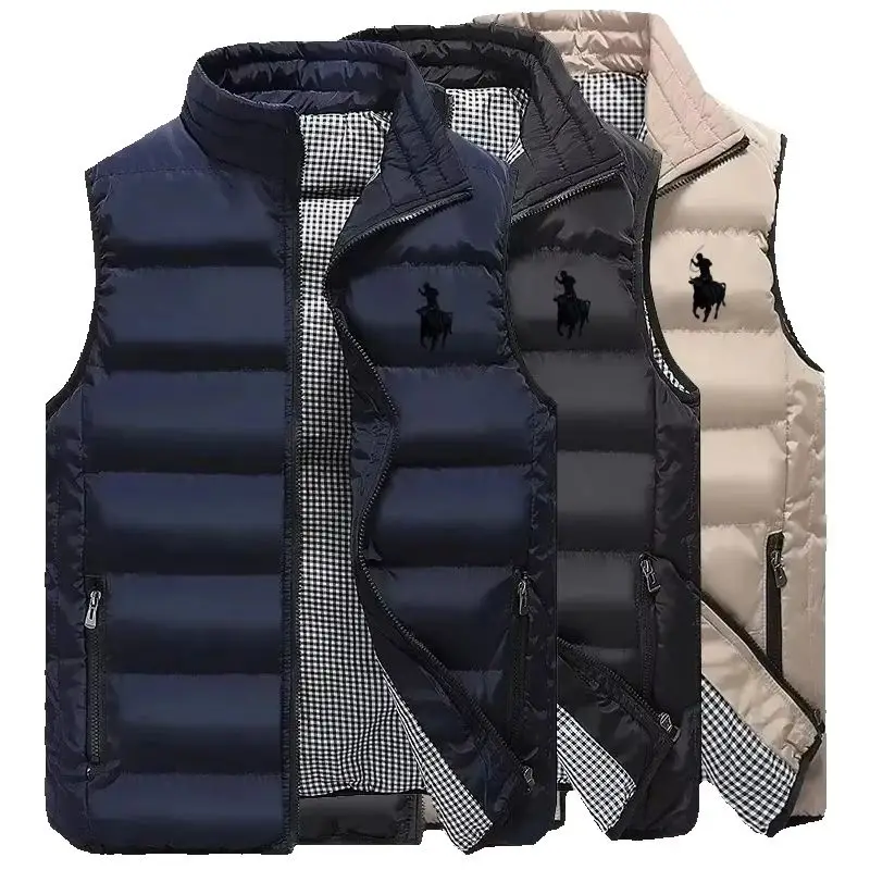 New Autumn and Winter Men's High-Quality Vest, Fashionable Casual Warm and Comfortable Sleeveless Jacket
