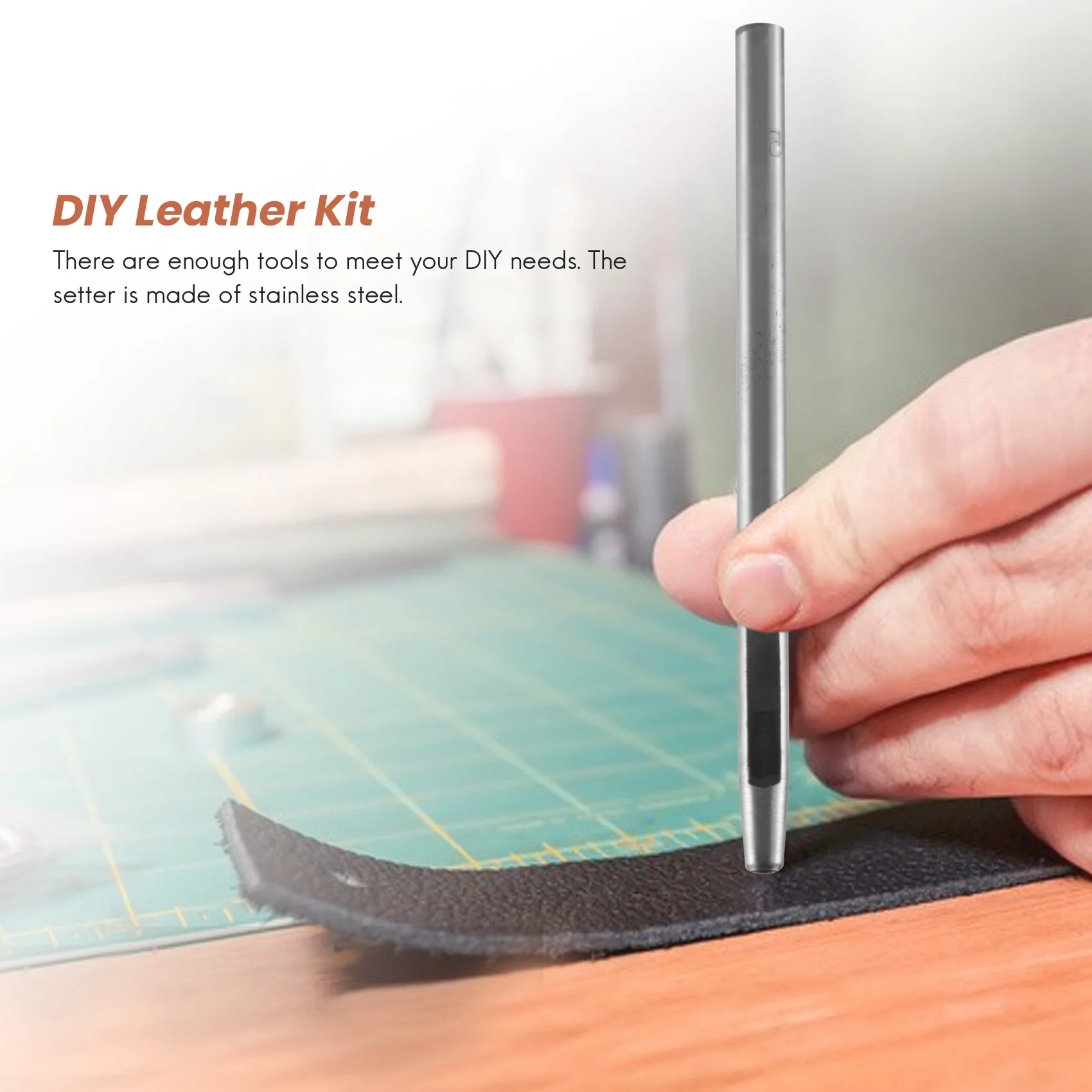 ABVT-Red Copper Rivet And Burr With Burr Setter Copper Rivet Fastener Install Setting Tool And Hole Punch Cutter