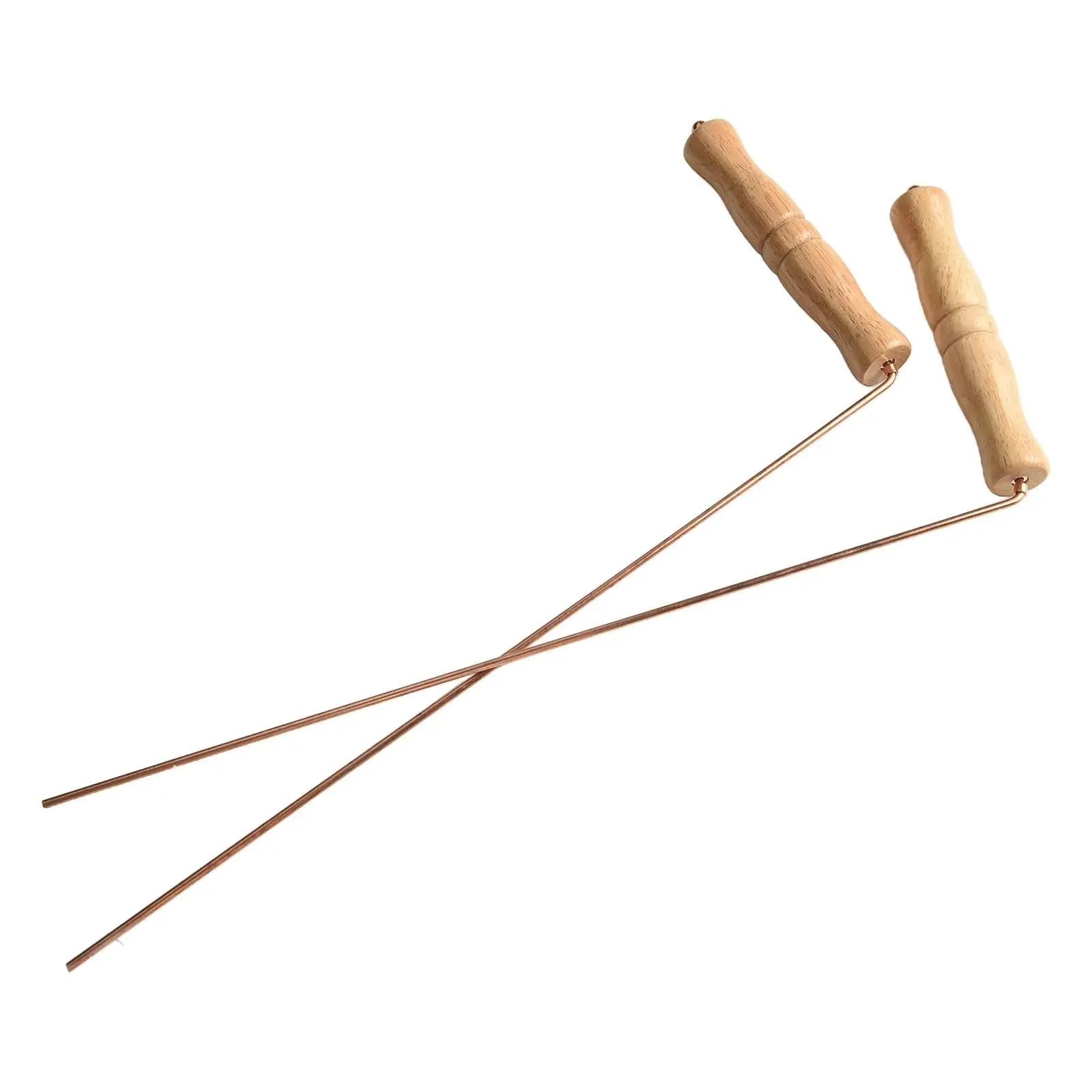 99.9% Pure Copper Dowsing Rods With Birch Wood Handle Rotary Divination Tools For Water Finding Metal Detecting And Locating Uti