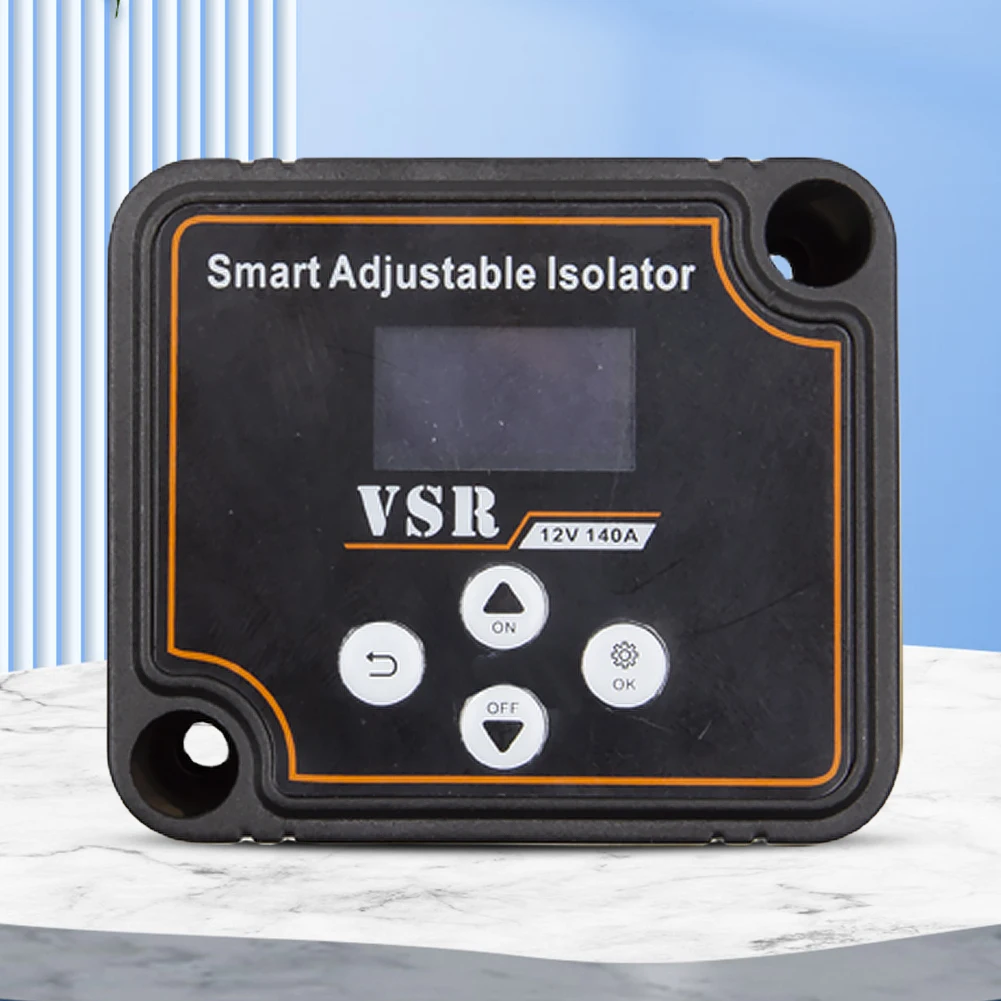 12V 140A Adjustable Dual Battery Isolator Split LCD Display VSR Car Relay Voltage Setting Digital Voltage Sensitive Relay for RV
