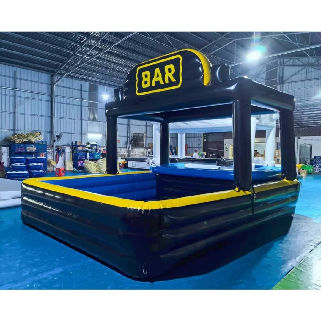 Barra de piscina relajante, mesa de piscina flotante inflable, barra deportiva, isla de agua, piscina de agua con barra para ocio