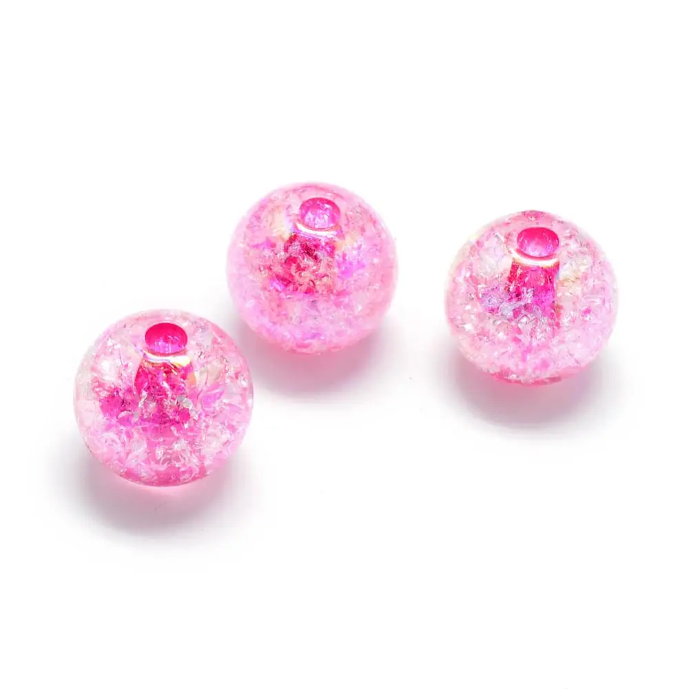 Style Acrylic Beads AB Colour Inside Color Round Mixed Color 16mm Hole: 4mm 225pcs/500g