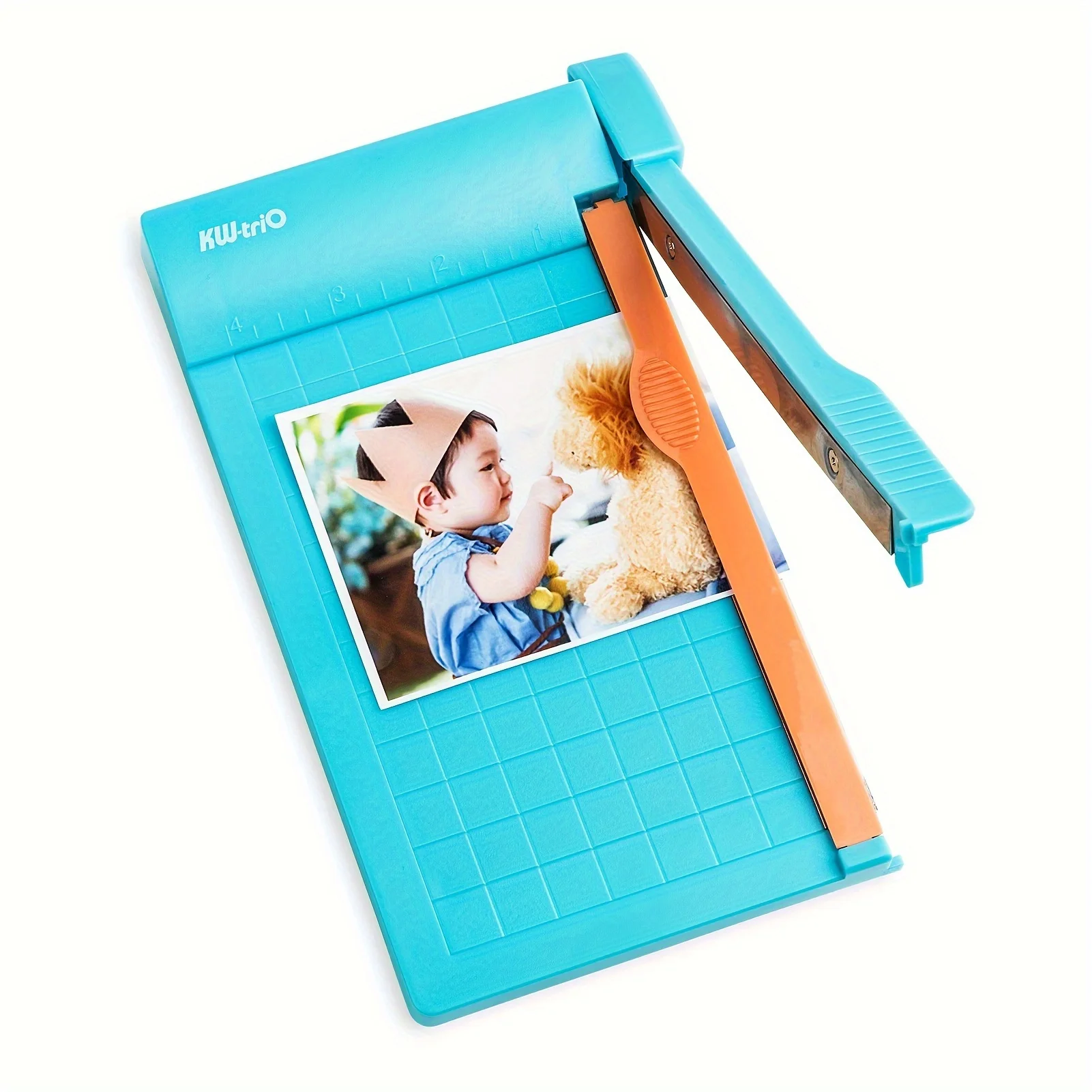 Mini cortador de papel guilhotina, aparador de mesa de 6 polegadas com cabeça de lâmina de segurança - material de PVC, operação manual (várias cores)