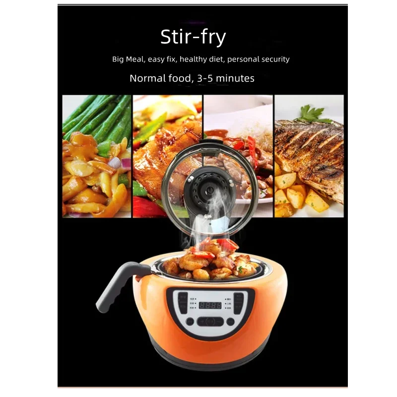 110V220v Cooking Machine  3.5L Electric Cooker Smart Cooking Pot 1500W Non-Stick Coating Stirring Schedule Function