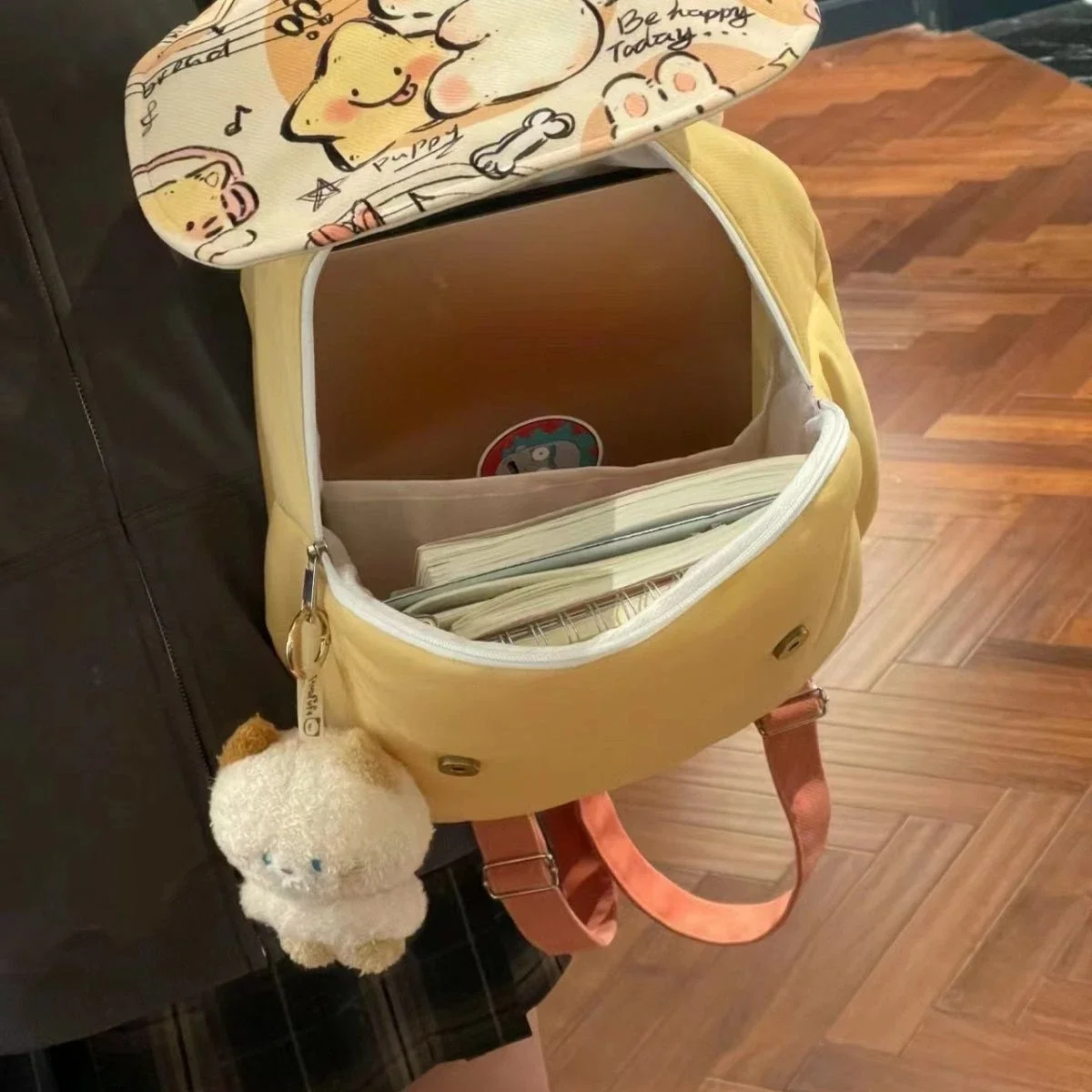 Kawaii zainetto carino borsa di tela giapponese grande capacità note musicali cucciolo morbido ragazza zaino borse per bambini per ragazze