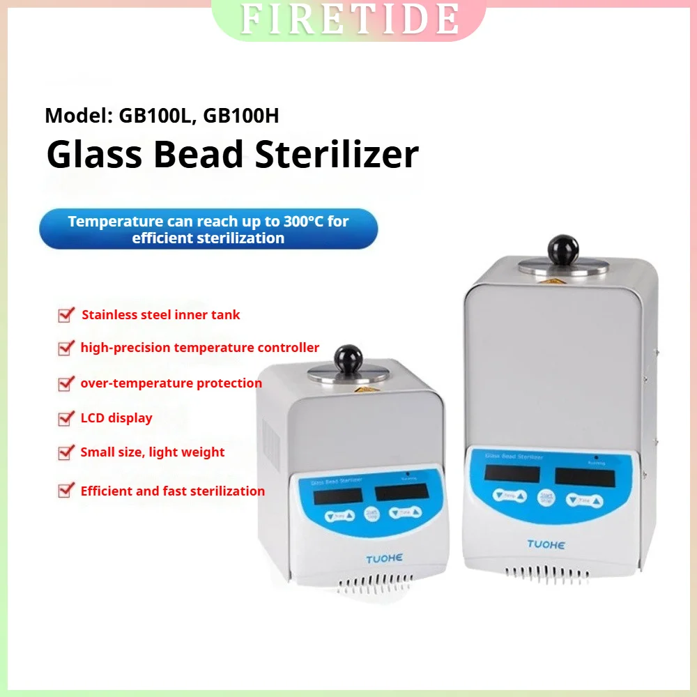 Lab Glass Bead Sterilizer, High Temperature Small Sterilizer for Surgical Tweezers & Forceps, Dry Heat Sterilization