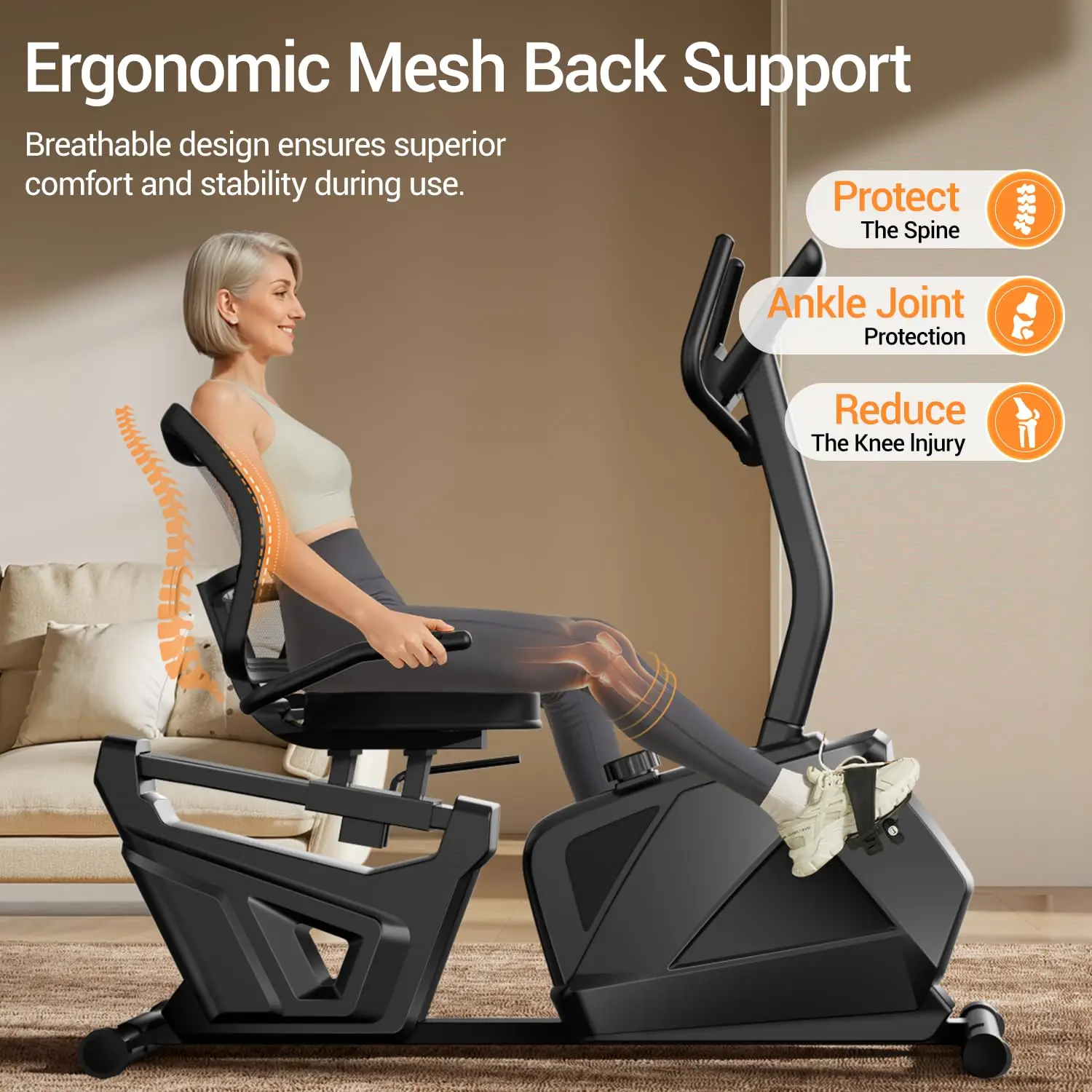 

Quiet Recumbent Stationary Bike for Seniors & Adults, Magnetic Indoor Exercise Bike with LCD Display, Customized