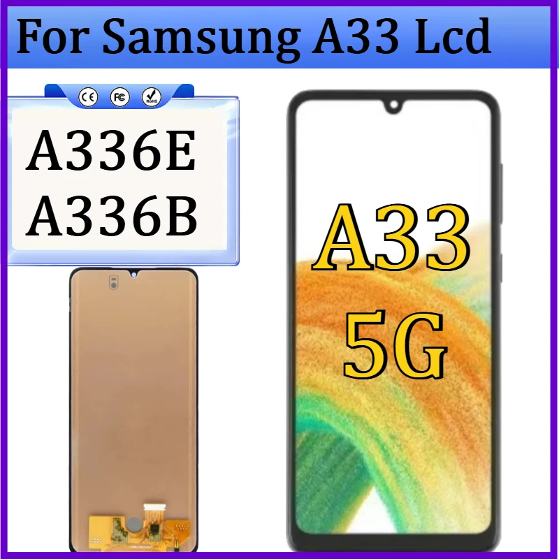 

Новый TFT/OLED дисплей для Samsung A33 (A336E, A336B) без рамки, сенсорный экран в сборе, замена для Samsung Galaxy A33 5G LCD