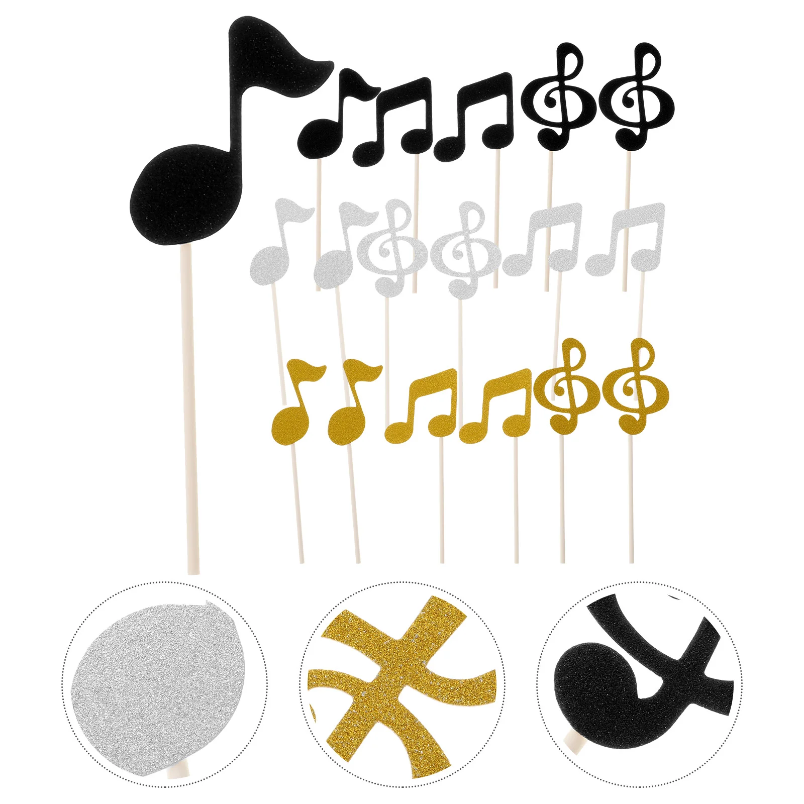 

18 PCS Music Decor Cake Topper Toppers Birthday Decoration Decorate Picks Child