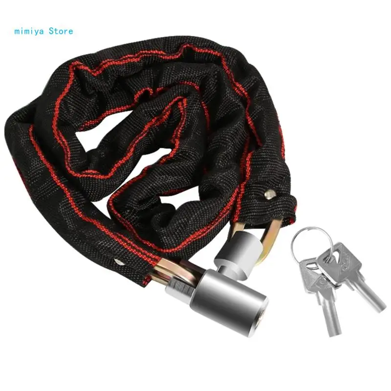 

pipi Anti-Theft Bicycles Chain Lock with Key for Bike, Motorcycle, Scooter, Bicycles