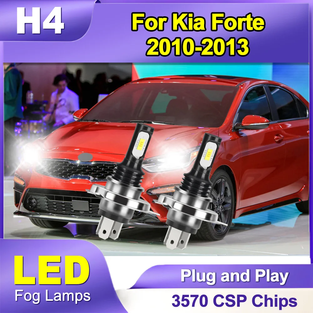 

2X 3570 CSP Chips Car LED Fog Light H4 High Power 6000K White 90W Auto Front Fog Lamp 20000LM For Kia Forte 2010 2011 2012 2013